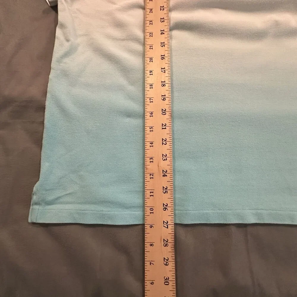 Polo Ralph Lauren Ombre Shirt Mens XL Custom Slim Fit Dip Dye White Blue